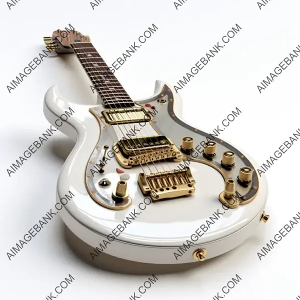 Guitar on White Background Captured from Three Angles