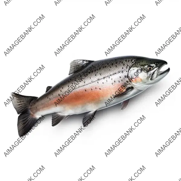 Distinct salmon fish illustration isolated on white background.