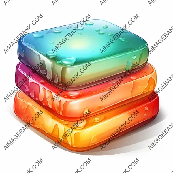 Vibrant soap clipart icon with isolated white background.