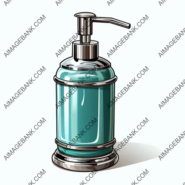 Vibrant soap dispenser clipart icon with isolated white background.