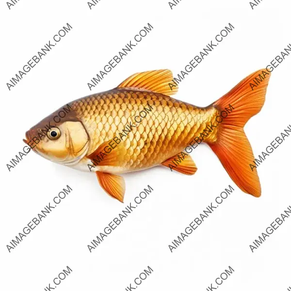 Carp Fish on White Background without Directional Bias