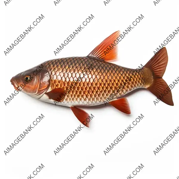 White Background Isolation: Carp Fish, No Directional Bias