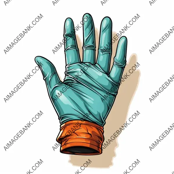 Simplified surgical glove flat vector icon on white background.