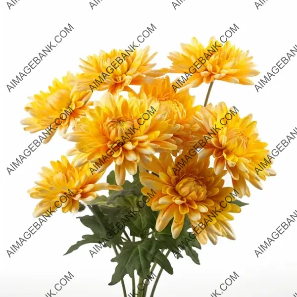 Detailed View: Yellow Chrysanthemum on Branches