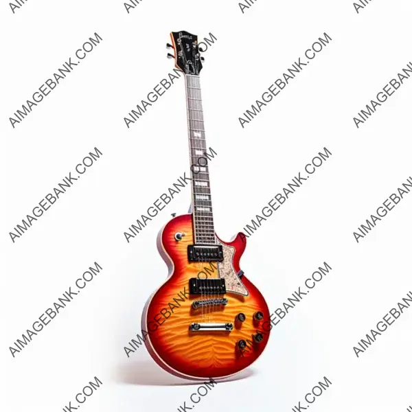 Three Views of Guitar on White Background