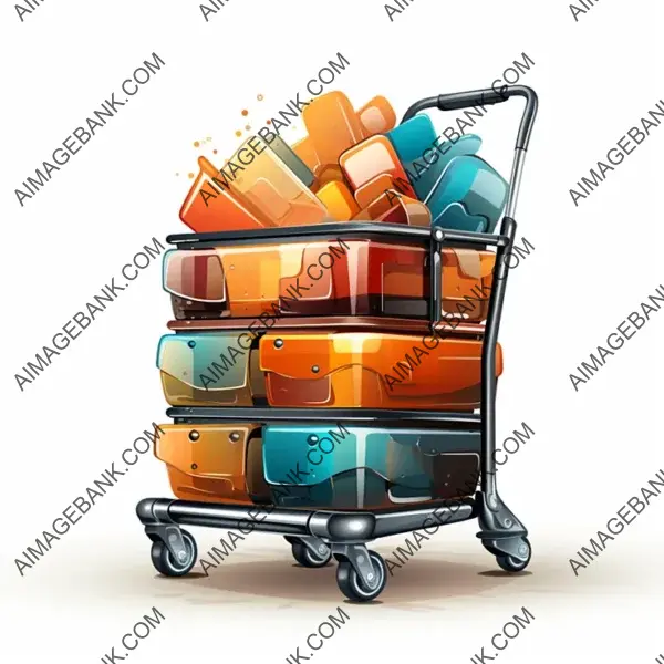 Isolated Crash Trolley Vector Minimalist Flat Icon