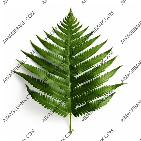 Isolated Front View Photo-Realistic Fern Leaves