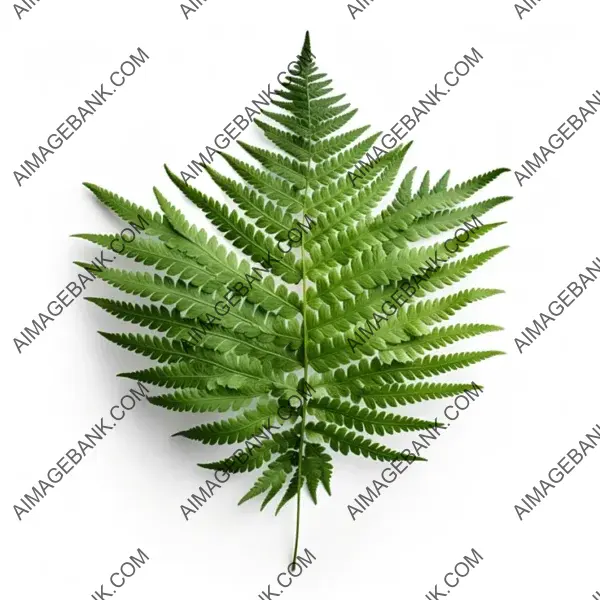 Frontal View of Realistic Fern Leaves Isolated