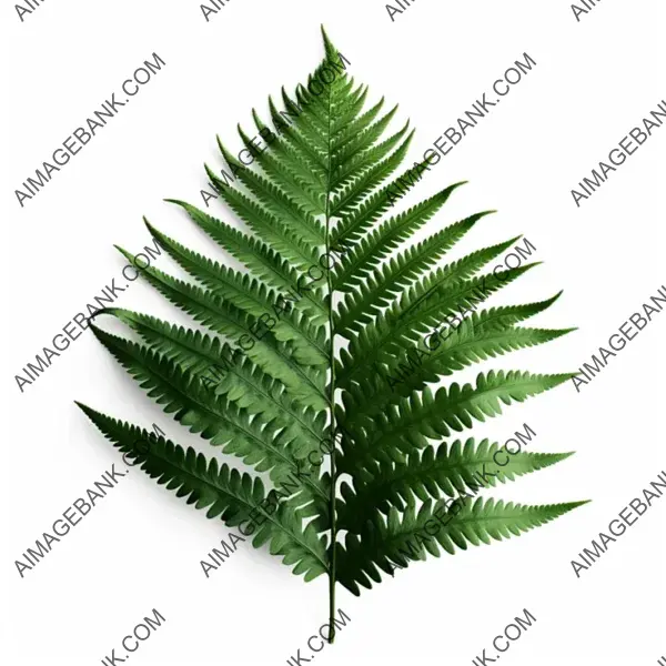 Frontal Realistic Isolated Fern Leaves View