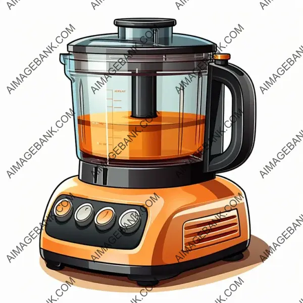 Food Processor Flat Icon in Vector