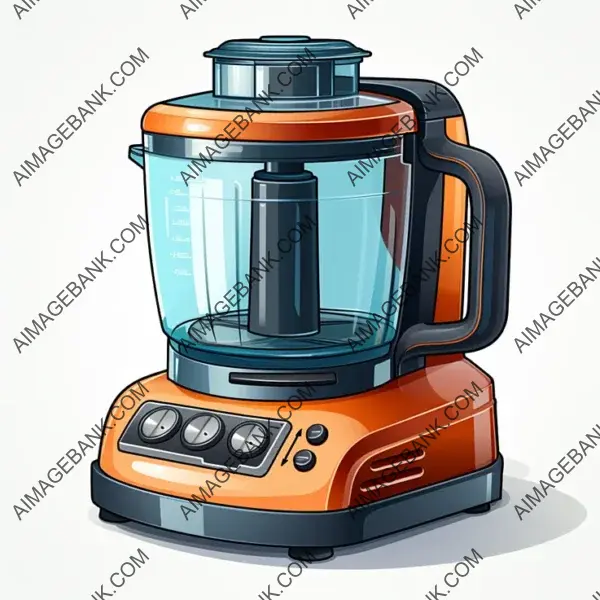 Flat Vector Icon: Food Processor Clipart