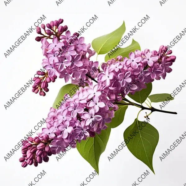 Isolated Lilac Branch on White Background