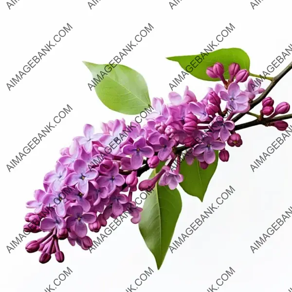 Background-Isolated Lilac Branch