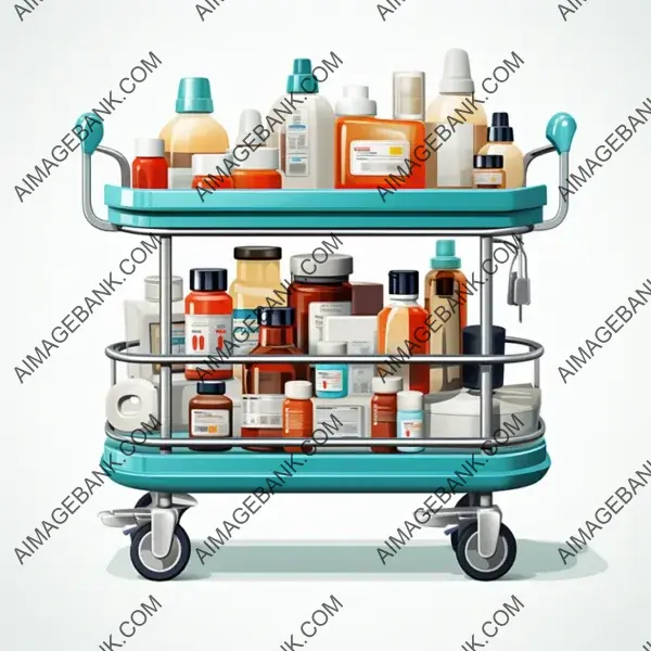 Vector Icon: Medication Cart Minimalist