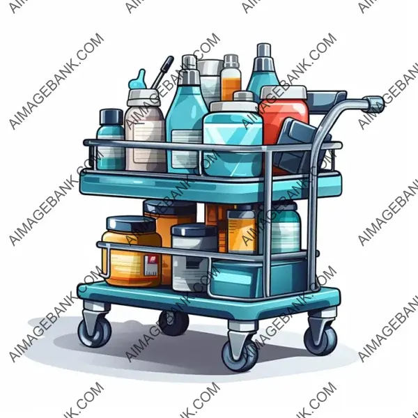 Minimalist Vector Icon: Medication Cart