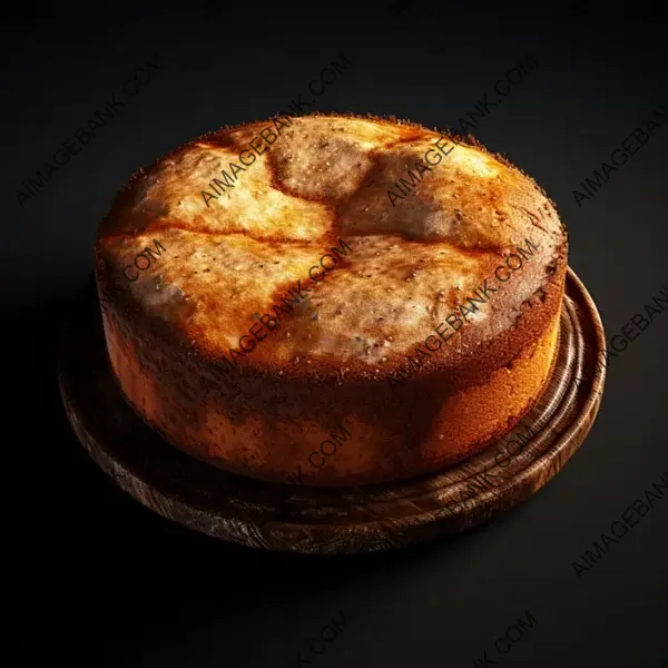 Photo-Realistic Top View of Medieval Sponge Cake