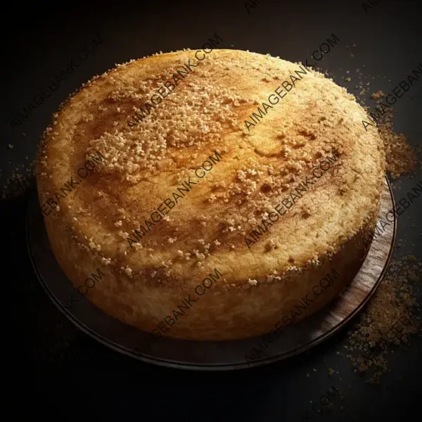 Realistic Top View of Medieval Sponge Cake