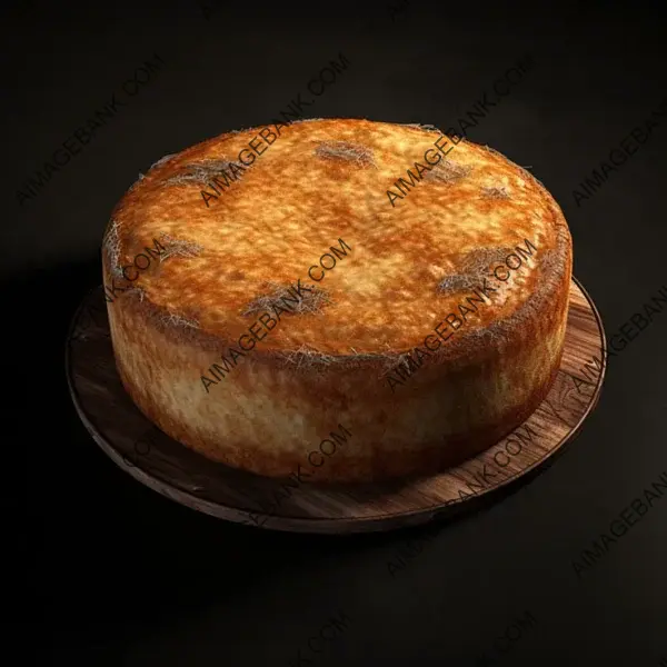 Medieval Sponge Cake Top View in Photo-Realistic