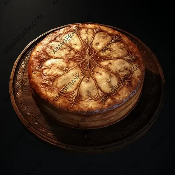 Top View of Medieval Sponge Cake Photo-Realistic