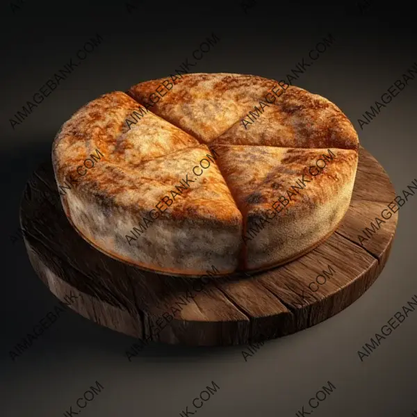 Photo-Realistic Top View of Medieval Sponge Cake