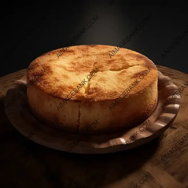 Realistic Top View of Medieval Sponge Cake