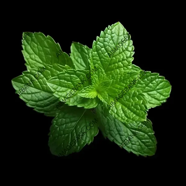 Isolated Mint Herb on Background with No Directional Focus