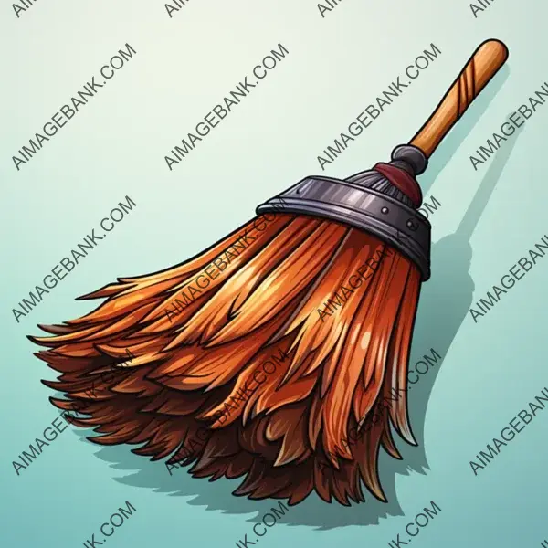 Clipart Icon: Isolated Broom Vector SVG White