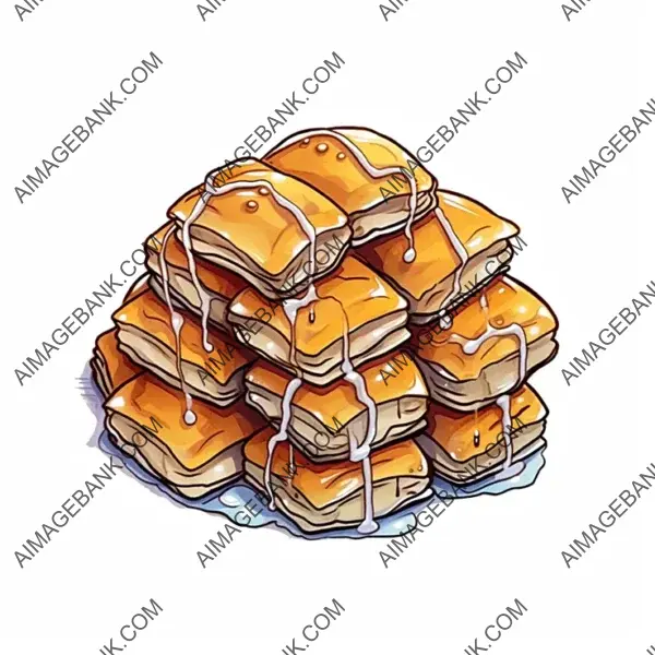 Delicious Baklava in Manga Style: Borderless Stickers