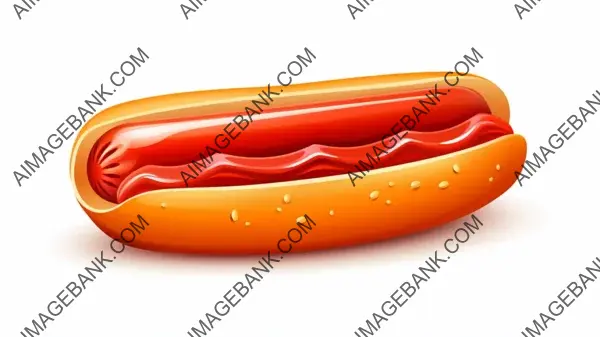 Big Sausage Hot Dog Vector Illustration: Super Sized Snack