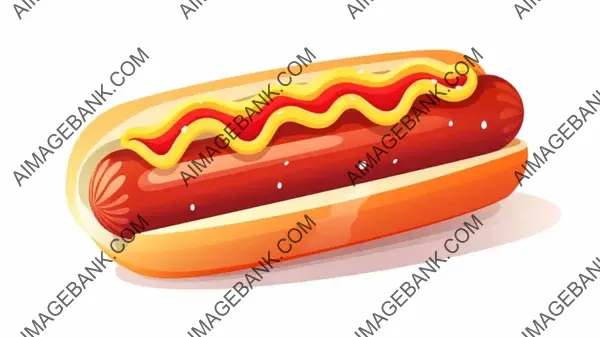 Flavorful Big Sausage Hot Dog Vector Illustration: Super Sized Delight