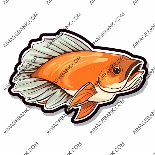 Flavorful Fish Fillet in Manga Style: Borderless Stickers