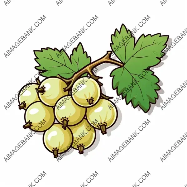 Chic Gooseberry Fruit Sticker with Manga-Style Design