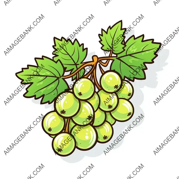 Modern Gooseberry Fruit Sticker with Borderless Design