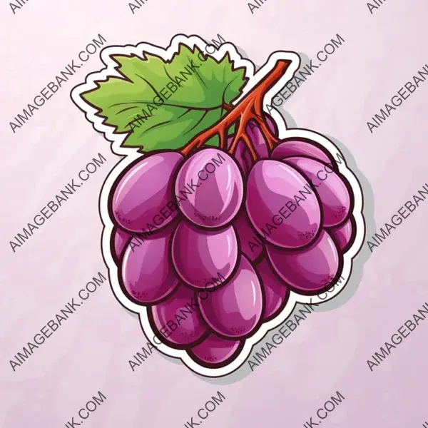 Sleek Grape Open Fruit Sticker with Borderless Design