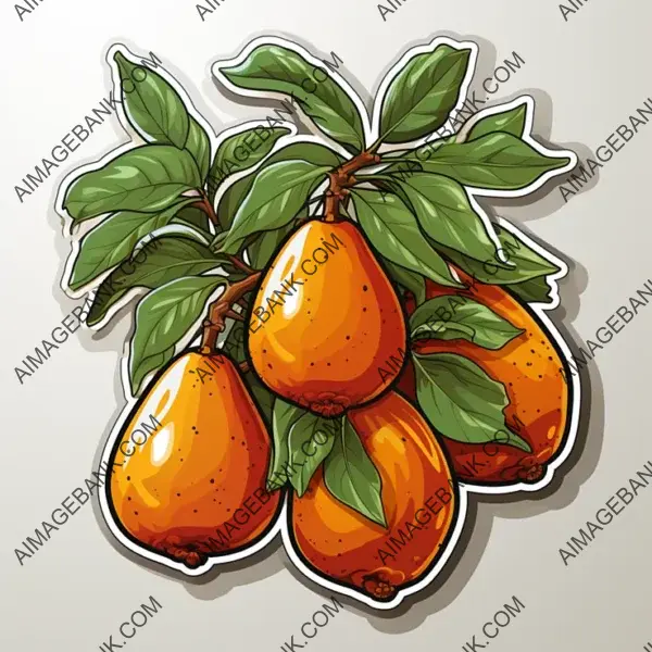 Chic Mango Open Fruit Sticker in Manga-Style Design