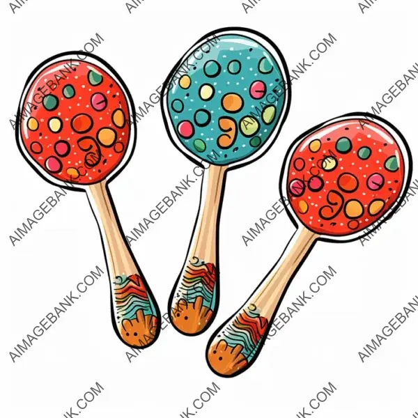 Maracas in Manga-Style Borderless Sticker Design