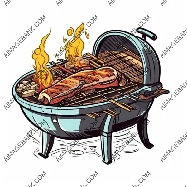 Flavorful Argentinian Barbecue: Manga Style Borderless Sticker