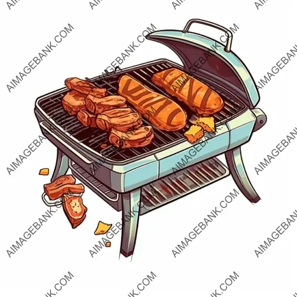 Sizzling Argentinian Barbecue Artwork in Manga Style: Borderless Sticker