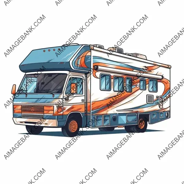 Manga-Style Motorhome Sticker Borderless Design