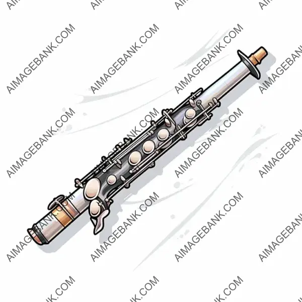 Manga-Style Oboe Sticker with Borderless Design