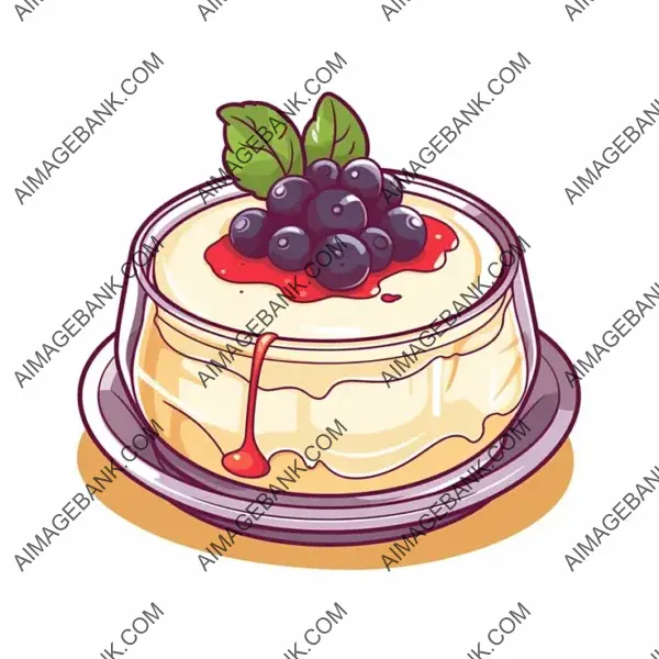 Borderless Manga-Style Panna Cotta Sticker