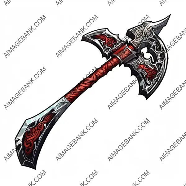 Fearsome Battleaxe with Enchanted Bloodlust: Axe Drawing