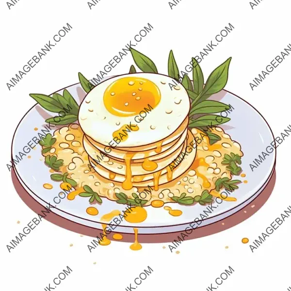 Modern Risotto Egg Sticker with Borderless Design