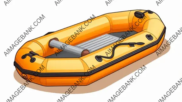 Sleek Rubber Boat Simple Line Minimalist Flat Icon Concept