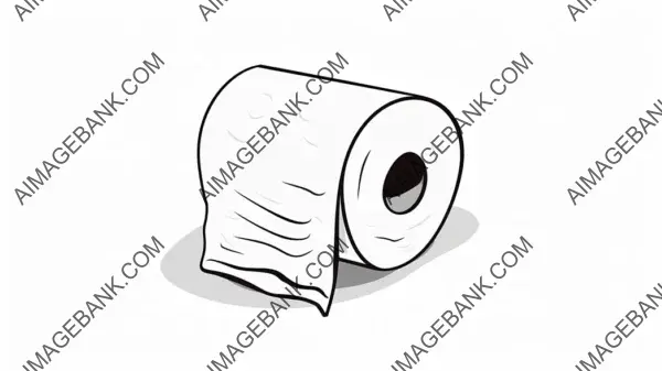 Modern Minimalist Toilet Paper Illustration in Simple 2D Style