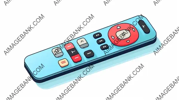 Chic TV Remote Control Simple Line Illustration on White Background