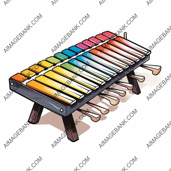 Modern Xylophone Sticker with Borderless Manga Design