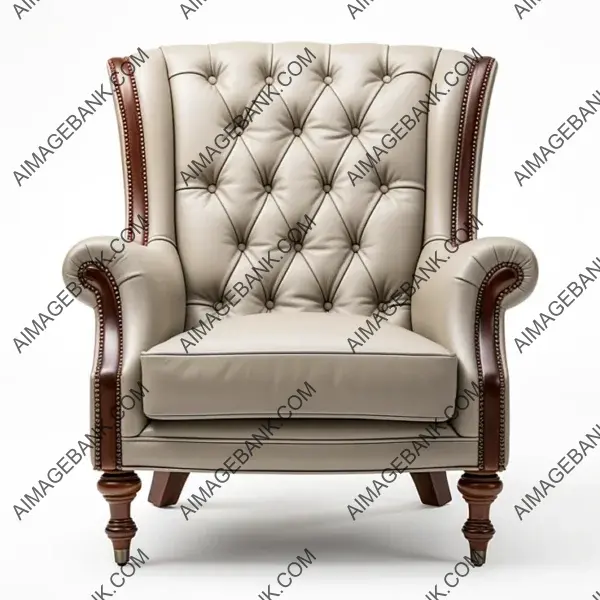 An ultra-realistic armchair isolated on a white background.