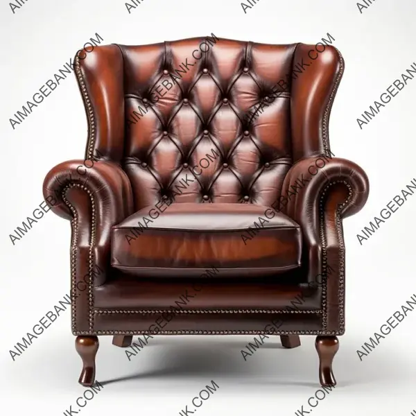 A lifelike armchair in isolation.