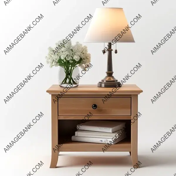 An exquisite bedside table captured with unmatched realism.